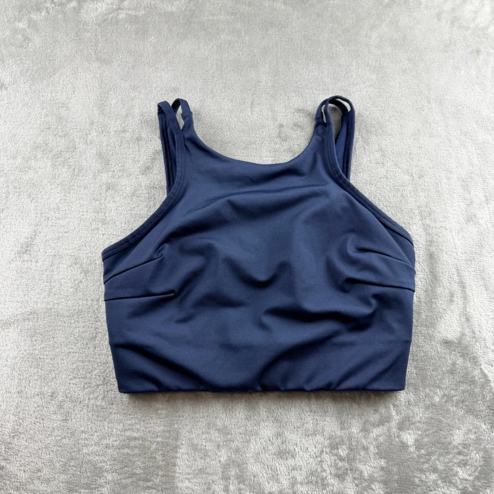 JoyLab Navy Blue High Neck Sports Bra Women's S Workout Yoga Activewear Tank Top